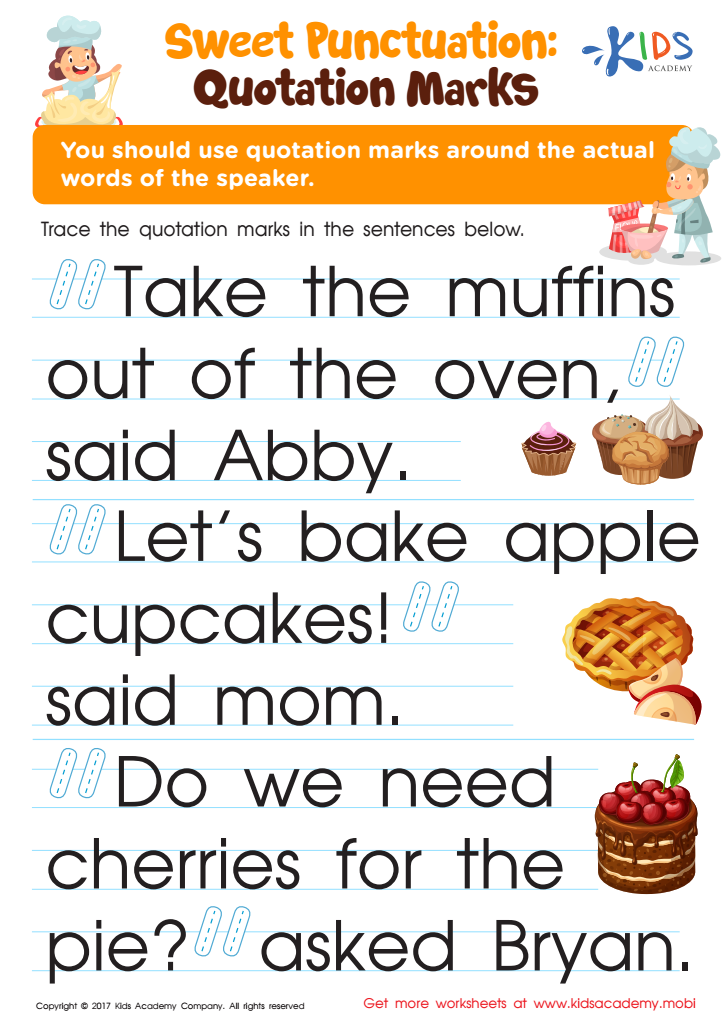 Commas and Quotation Marks Worksheet: Free Printable PDF for Kids