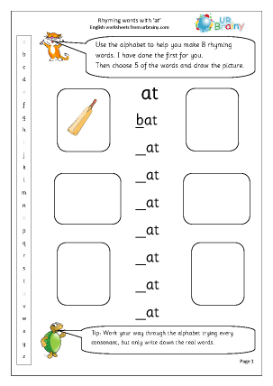 CVC and Rhyming Words - URBrainy.com