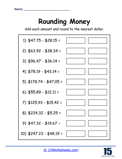 Rounding Money Worksheets - 15 Worksheets Library