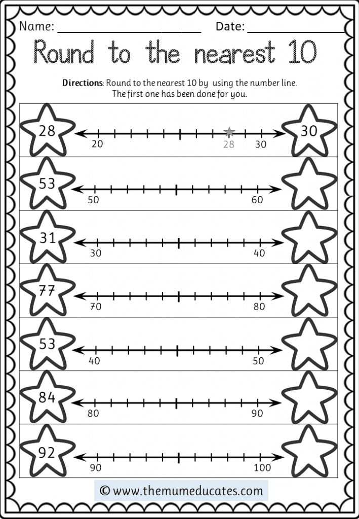 worksheet rounding to the nearest 10