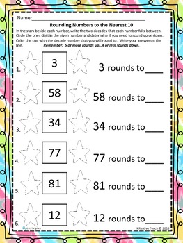 worksheet rounding to the nearest 10