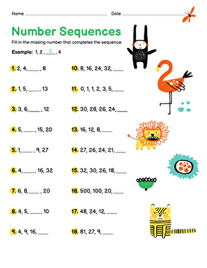 Number Sequences | Interactive Worksheet 
