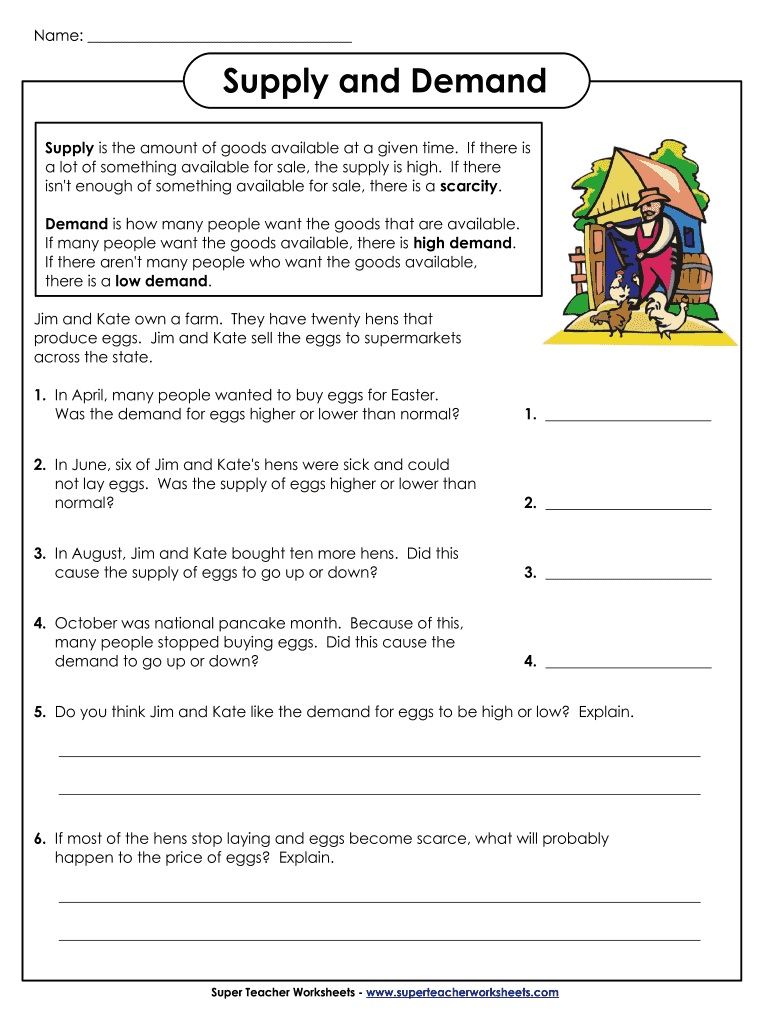 Supply And Demand Worksheets - Fill Online, Printable, Fillable ...