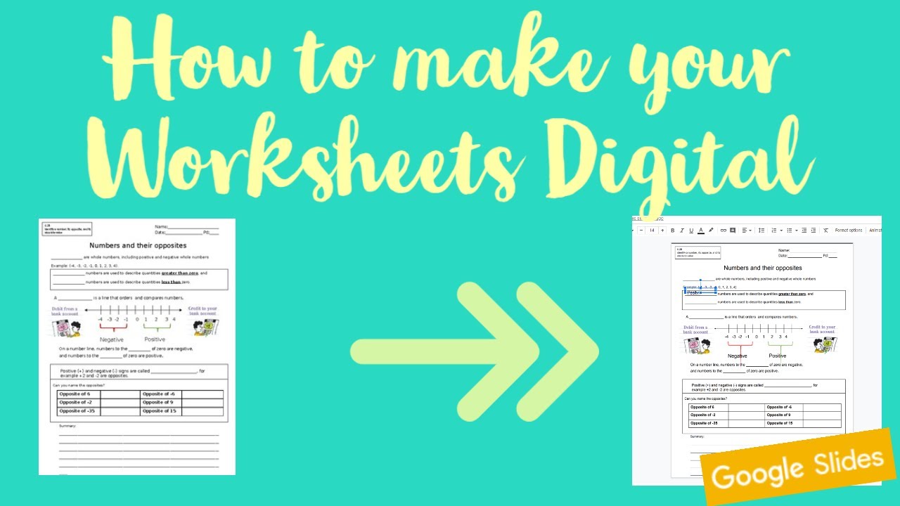 How to make a worksheet Digital | Teachers Corner