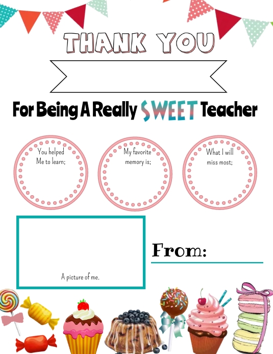Teacher Appreciation Worksheet Template | PosterMyWall