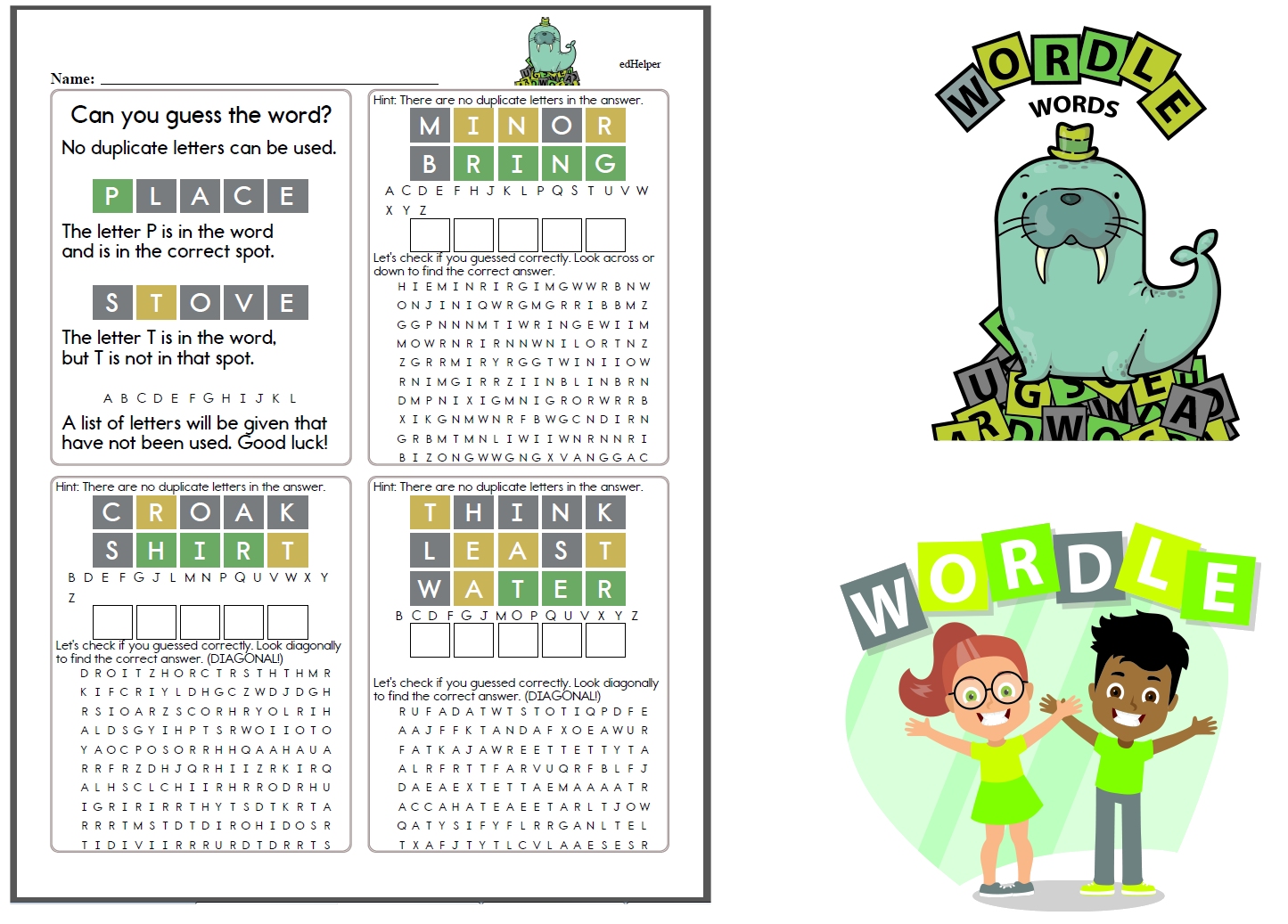 worksheet that you can print