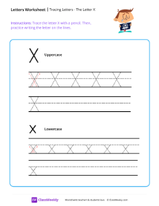 Tracing Letters - The Letter X | Worksheet | ClassWeekly.com