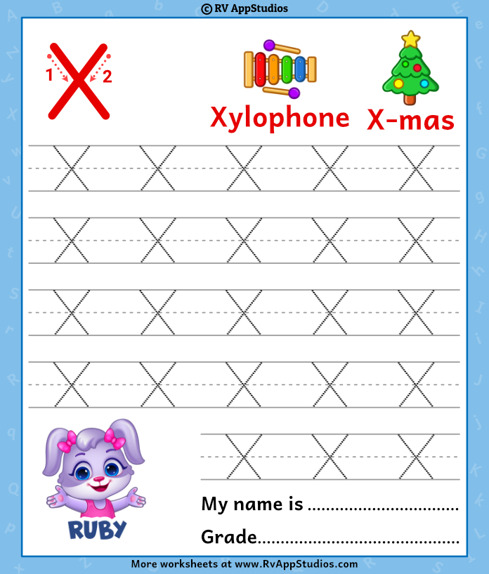 worksheet the letter x printing