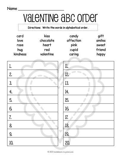 Worksheets to Print