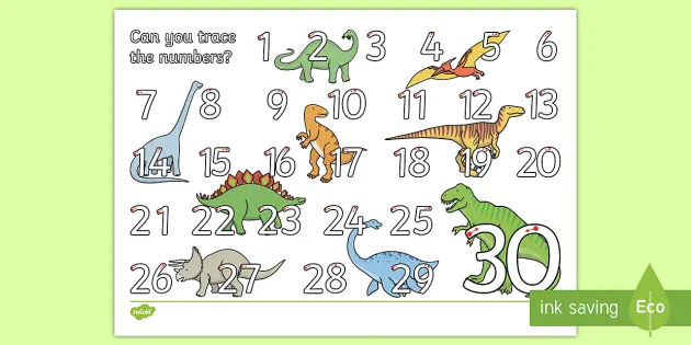 worksheet tracing numbers 1 30