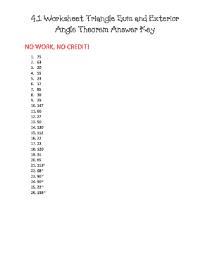Fillable Online 1 Worksheet Triangle Sum and Exterior Fax Email ...