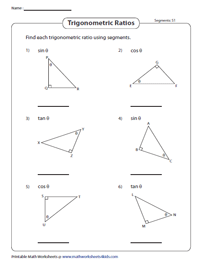 worksheet trigonometric ratios sohcahtoa