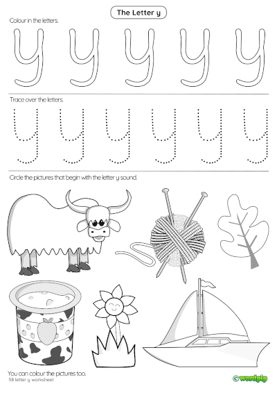 worksheet vocabulary letter y