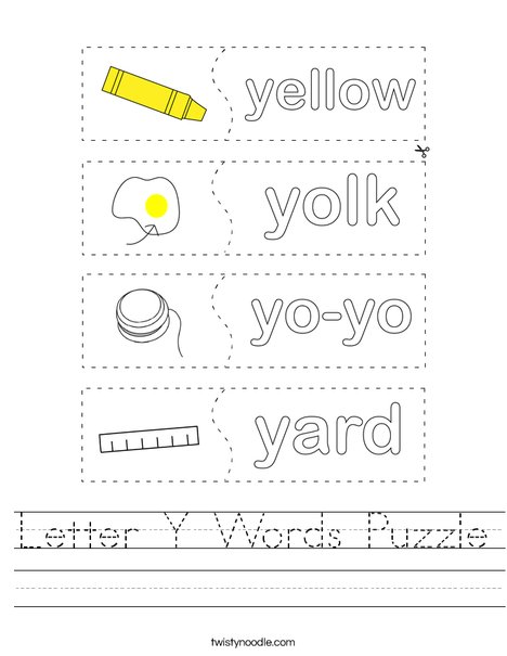 worksheet vocabulary letter y