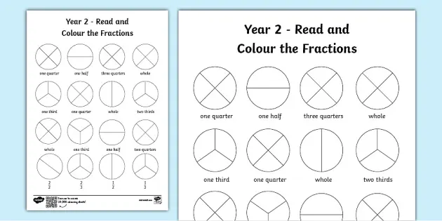 worksheet with fractions