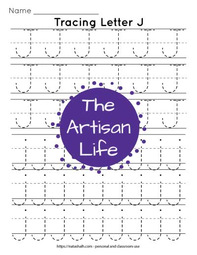 Free Printable Letter J Tracing Worksheets (J is for Jellyfish ...