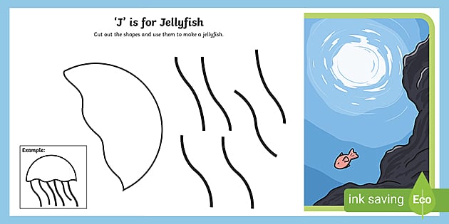 J Is for Jellyfish Craft | Cut-out Jellyfish Template