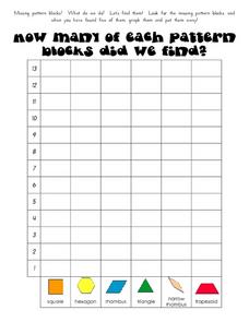 Missing Pattern Blocks Worksheet for Kindergarten - 1st Grade ...