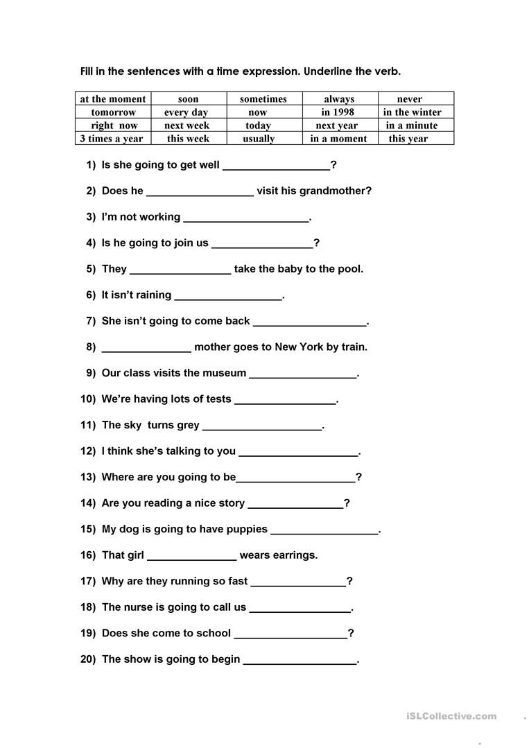 Time Expressions - English ESL Worksheets for distance learning ...
