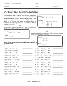 worksheet works scientific notation