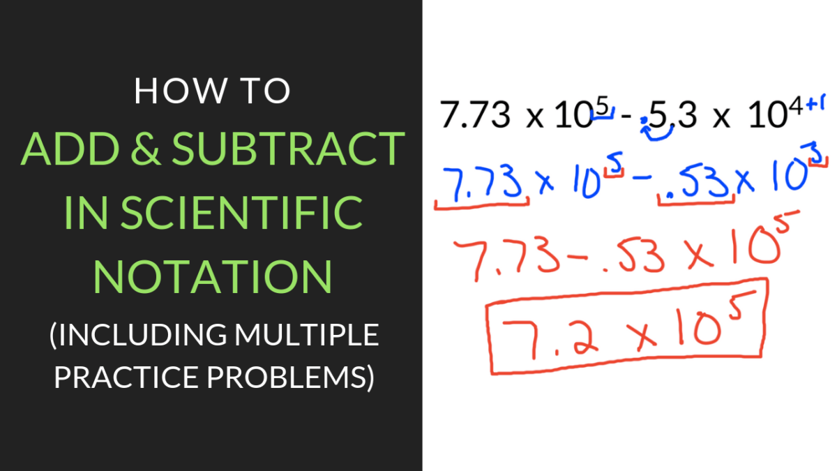 Adding And Subtracting In Scientific Notation Worksheet, Practice ...