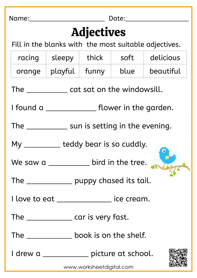 Adjectives - Worksheet Digital
