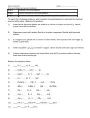 Worksheet- Balancing Equations.pdf - Honors Chemistry Writing and ...