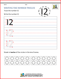 Kindergarten Writing Worksheets - Numbers to 11 to 20