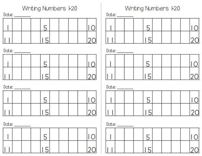 Writing Numbers to 120 Free Worksheets - Teach Junkie