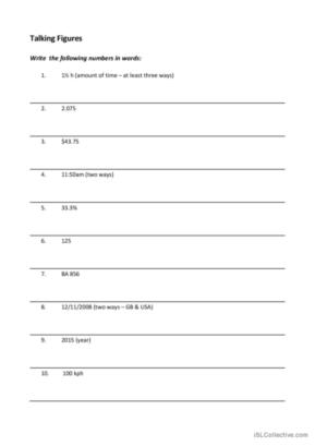worksheet writing numbers