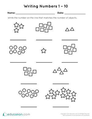 worksheet writing numbers
