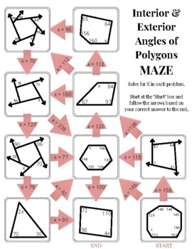 worksheetinterior and exterior angles of polygons worksheet with answers 1