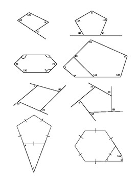 worksheetinterior and exterior angles of polygons worksheet with answers 1