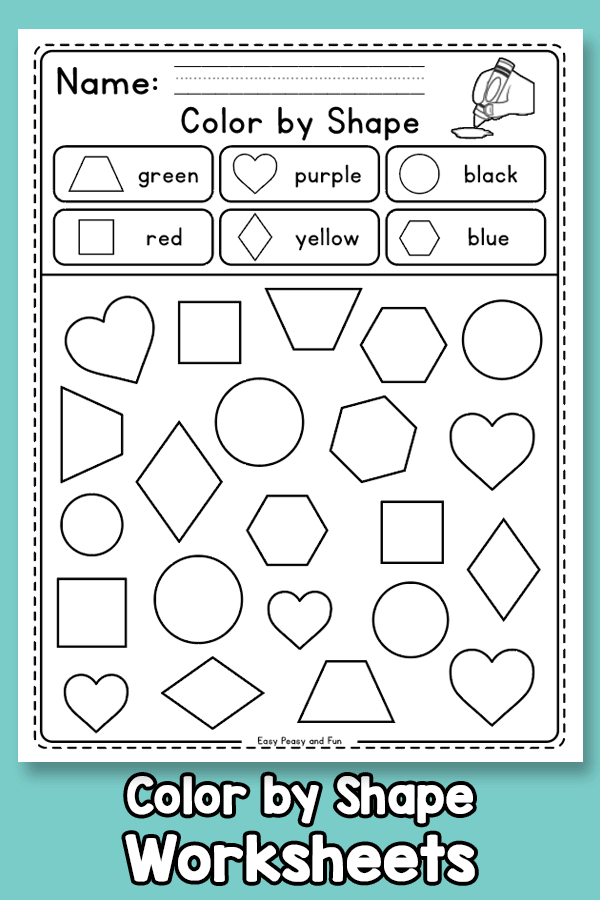 worksheets with shapes and colors