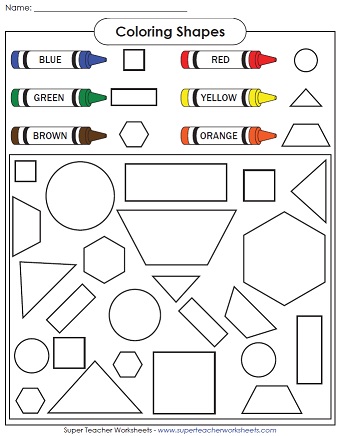 worksheets with shapes and colors