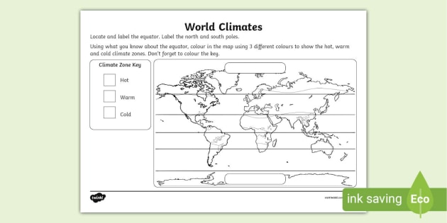 KS1 World Climates Map Labelling Activity (teacher made)