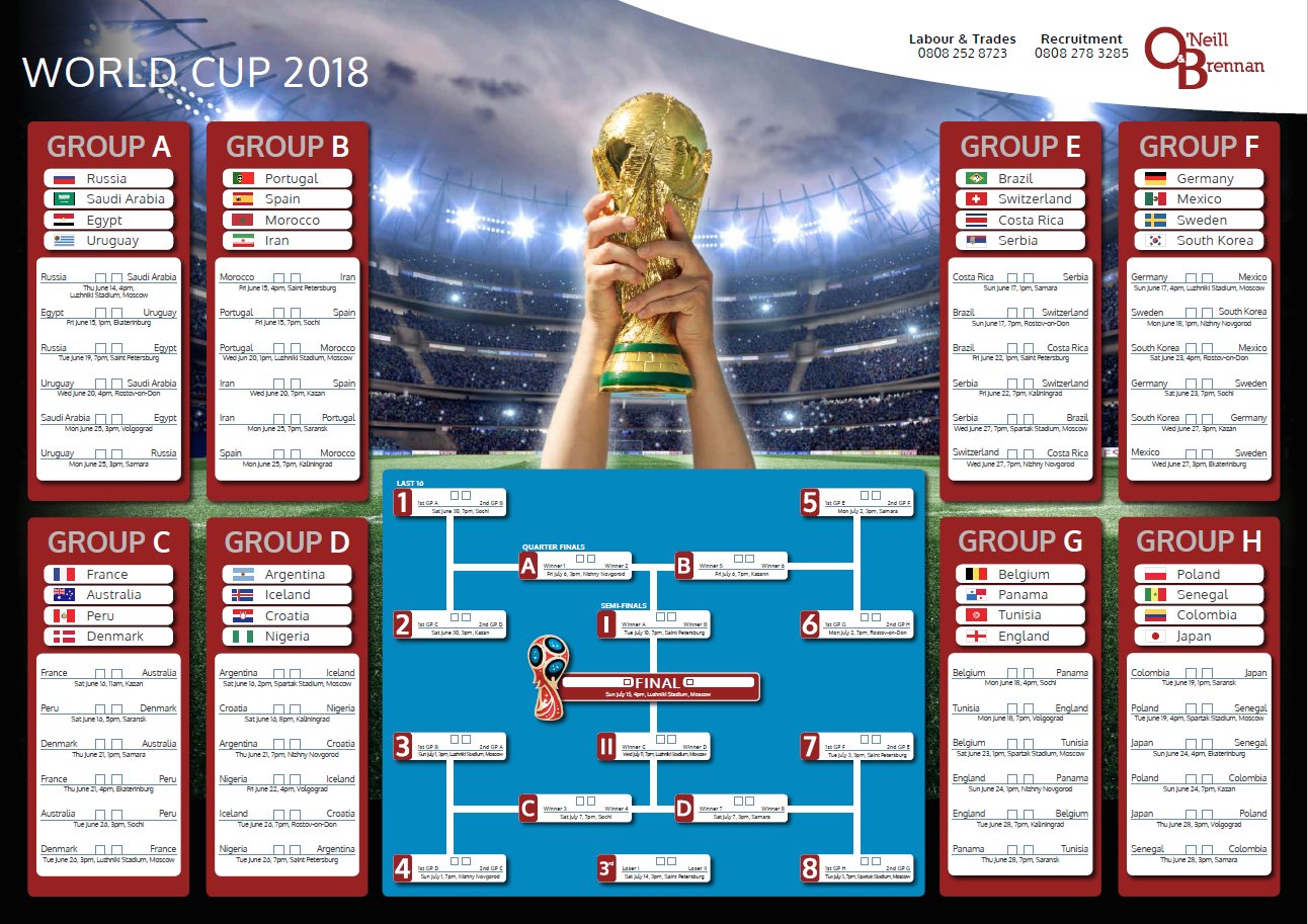world cup 2018 schedule printable a3