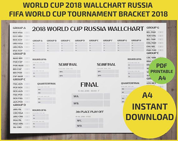 world cup 2018 schedule printable a3