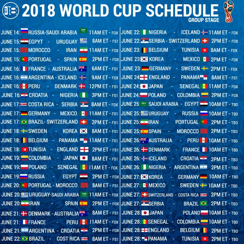 world cup 2018 schedule to print
