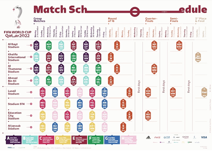 Printable World Cup Schedule for 2022 FIFA tournament - Interbasket