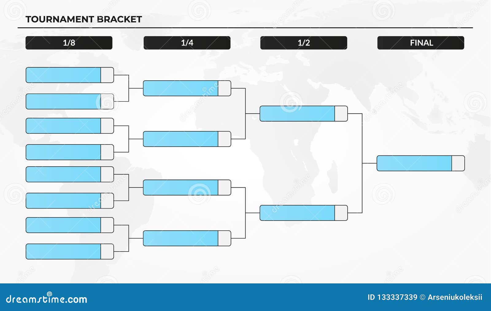 Blank Tournament Bracket Template for World Cup Competitions Stock ...
