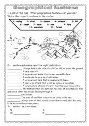 world geographic features worksheet