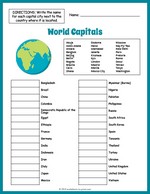 Geography Worksheets