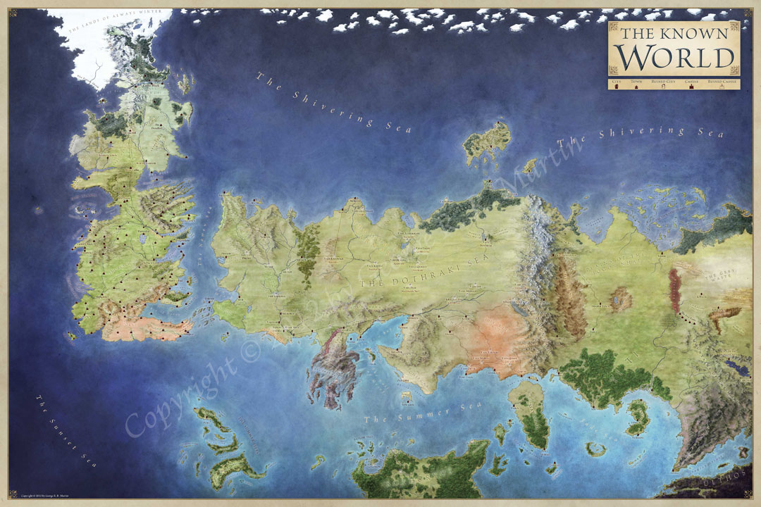Official World Map of A Song of Ice and Fire - Fantastic Maps