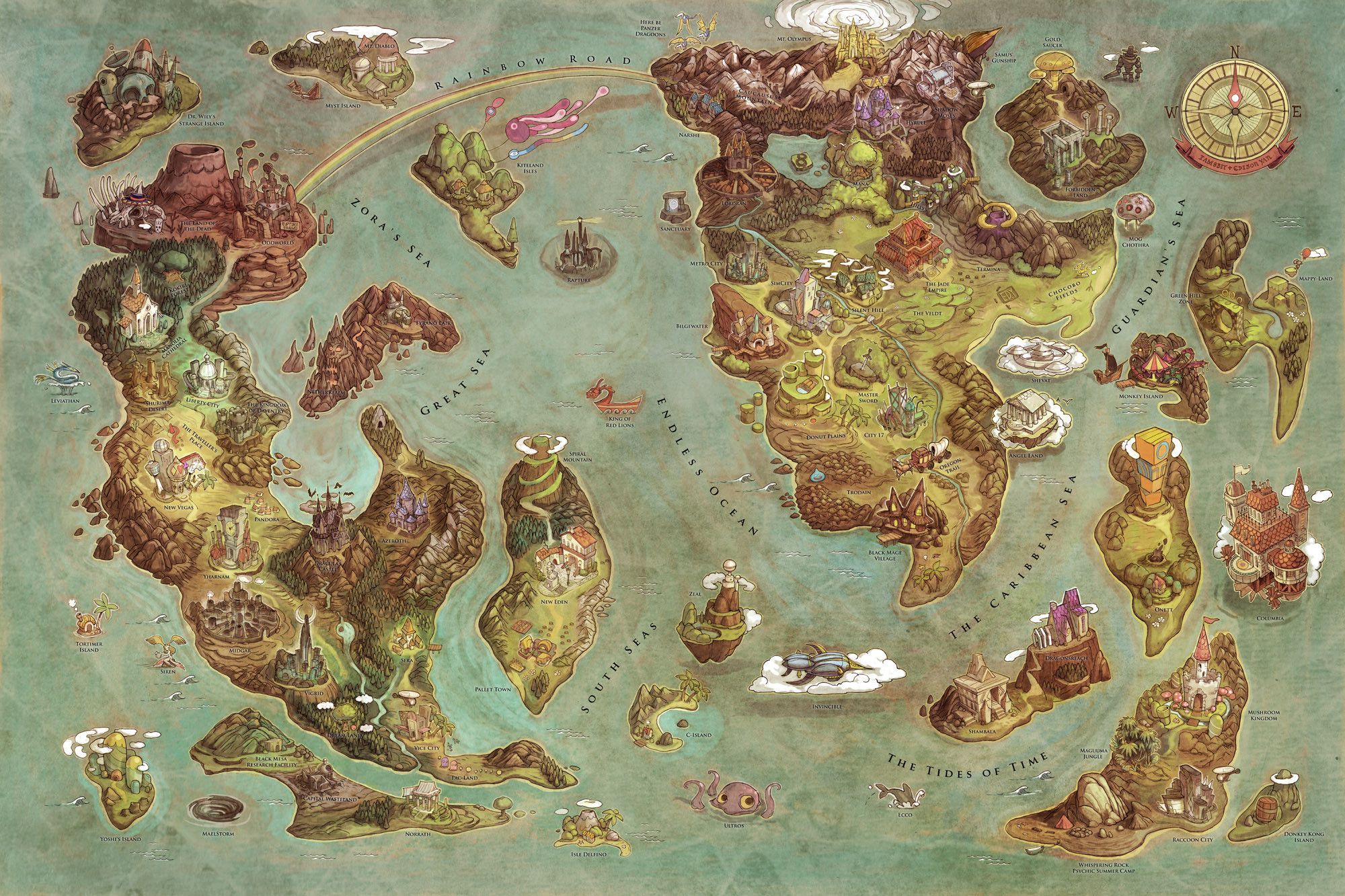 Iam8bit videogame world map — Edison Yan