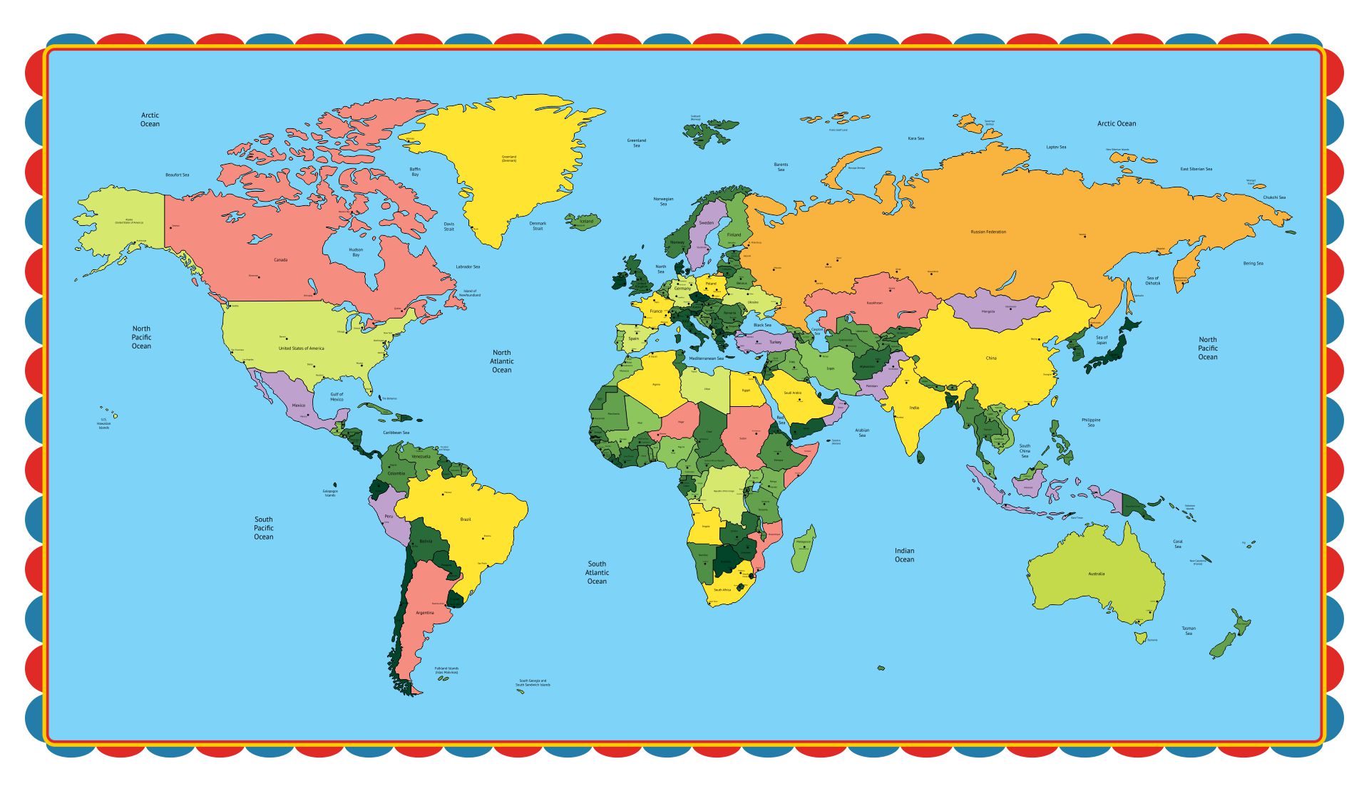 World Map A4 Size - 10 Free PDF Printables | Printablee