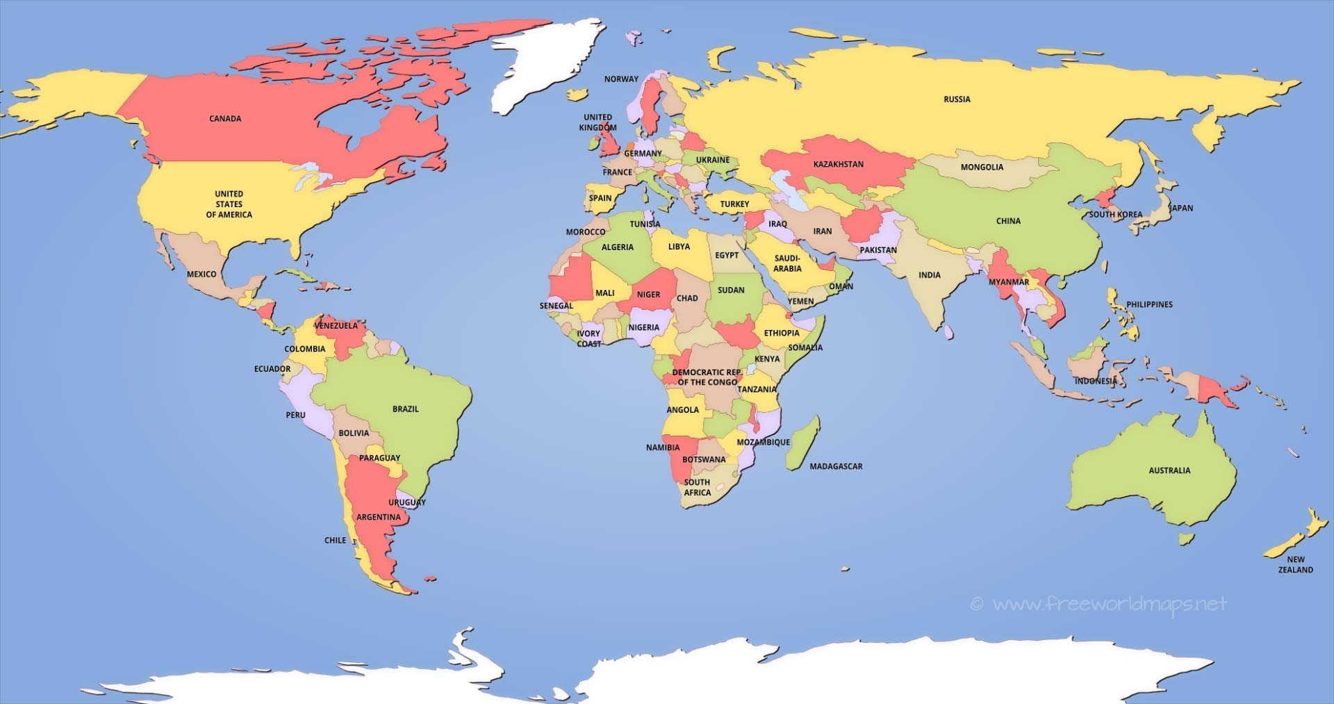 5 Large Printable World Map PDF - Free Download