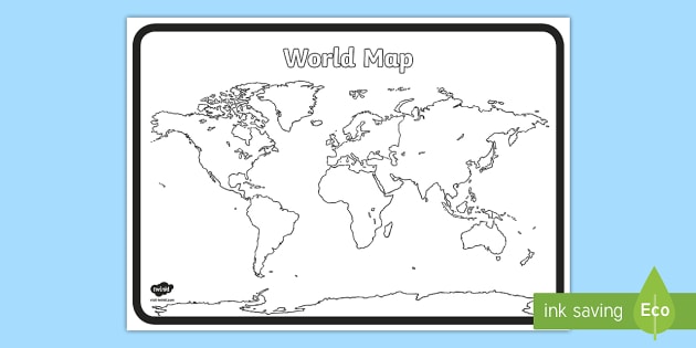 Map of the World Template - Primary Teaching Resources