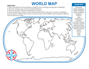 World Map Activity | Worksheet 