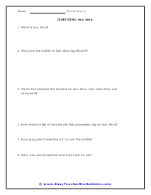 World War II Worksheets